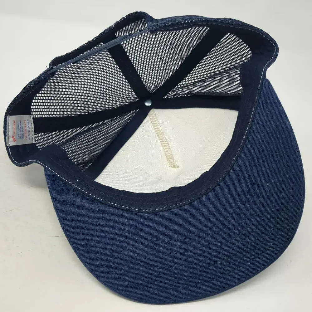 Yupoong Trucker Hat Blue White One Size PNCLL Lacrosse League Snapback Mesh